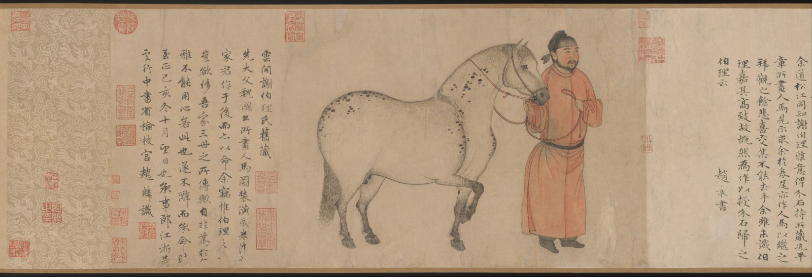 元_趙孟頫_趙雍_趙麟_吳興趙氏三世人馬圖_卷-Grooms_and_Horses_MET_DP303905.jpg